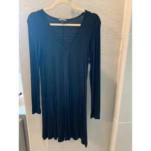 Black Express Long Sleeve Mini Dress